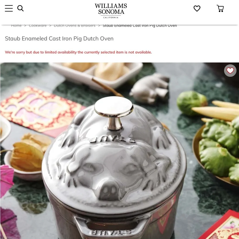 Williams Sonoma Staub Enameled Cast Iron Pig Dutch Oven ๐ซ๐ท๐ - Picture 17 of 17